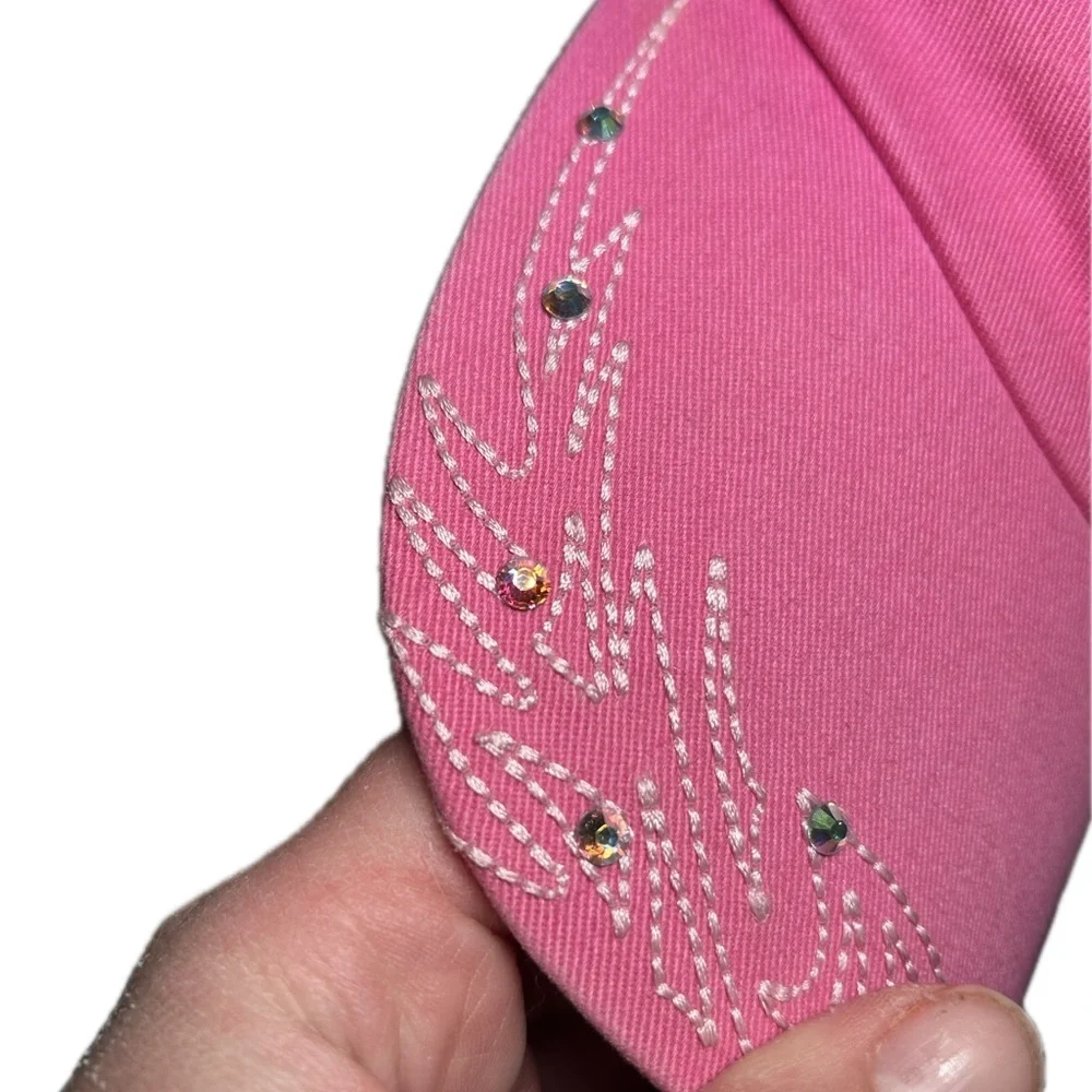 Justin Boots Women's Hot Pink Embellished Bling Rhinestone Cowgirl Ball Cap Hat